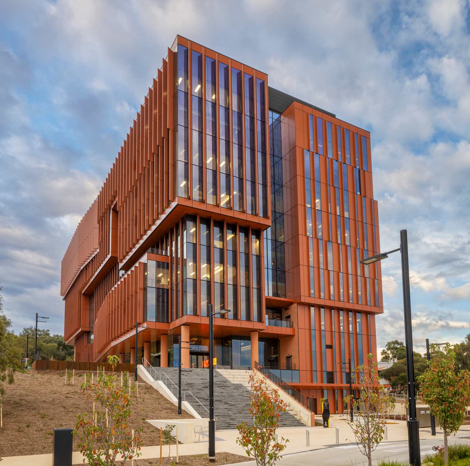 A modern university building fitted with DALI-2 lighting control